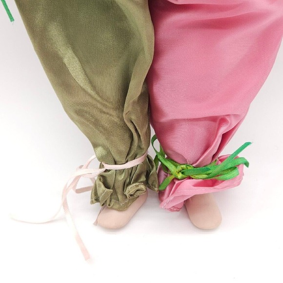 Fao Schwarz Vintage Porcelain‎ 18" Clown Doll Sad Paint Pink Green Collectible - Picture 5 of 6